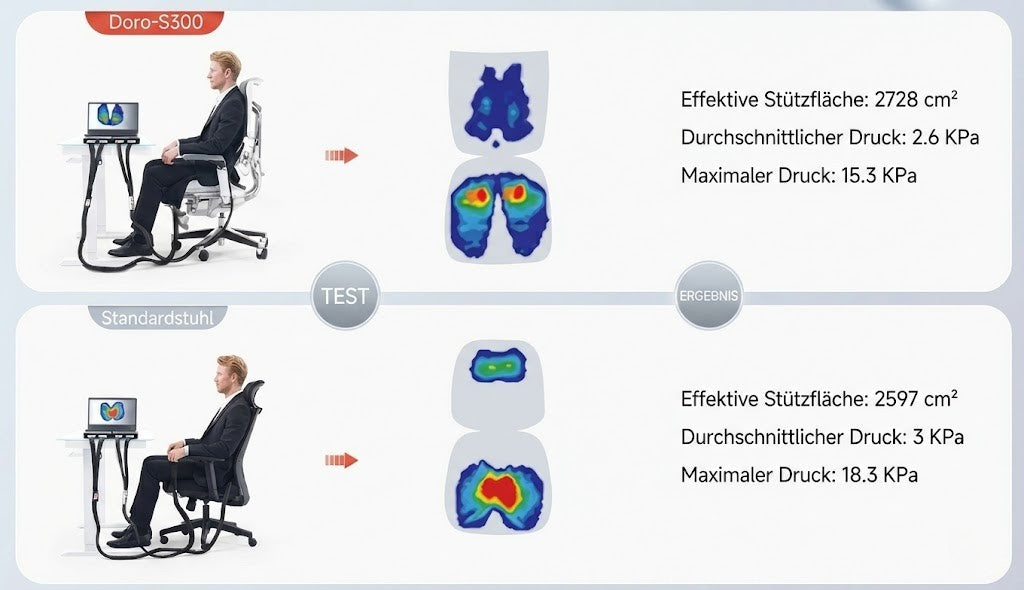 * Daten basieren auf Prüfergebnissen der Sihoo Ergonomie-Anwendungsvereinigung