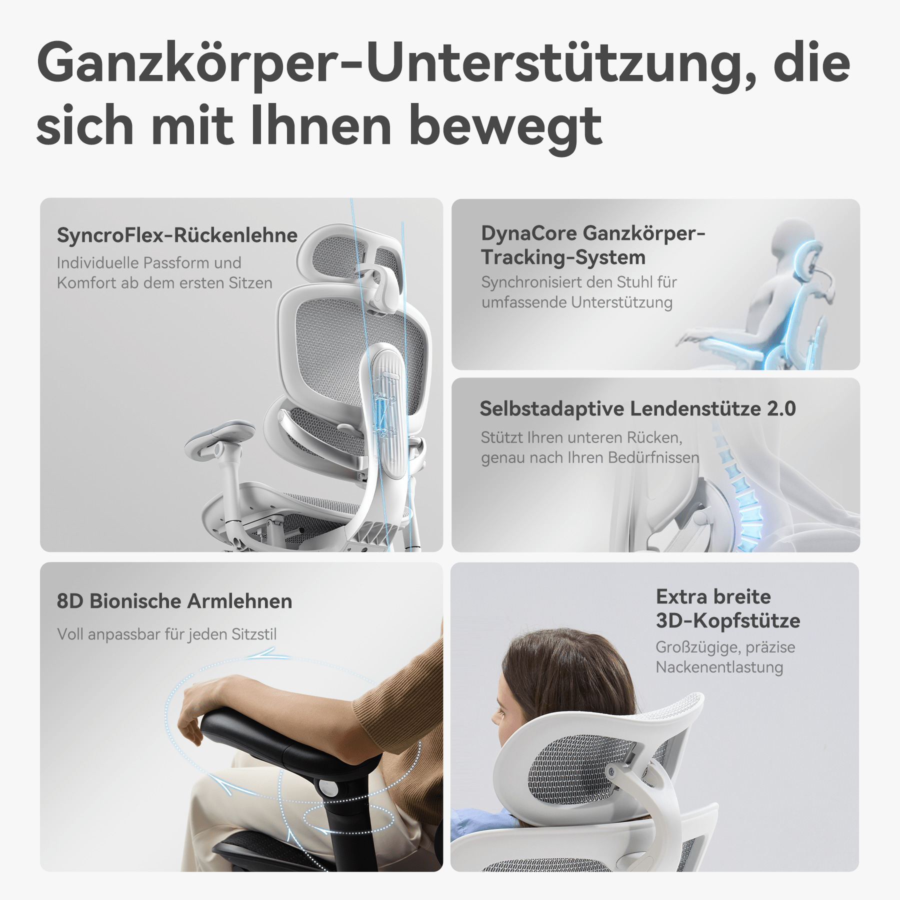 Doro C300 Ultra V2 Zero-Gravity Ganzkörper-adaptiver ergonomischer Stuhl